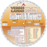 La roue des verbes latins - With translations in French - Front